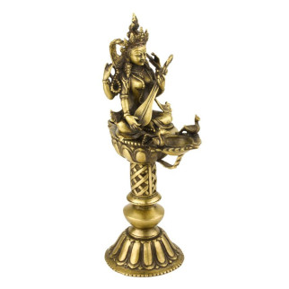 Статуя-оливна лампа Сарасваті (Янгі Лхамо) Kailash Бронза 30 см (26310) - Інтернет-магазин спільних покупок ToGether
