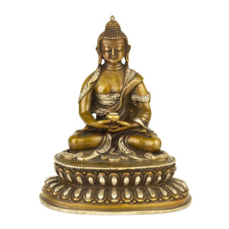 Статуя Будди Амітабхи (тиб. Опаме) Бронза Оксид часткове срібло Kailash 10 см (23892) - Інтернет-магазин спільних покупок ToGether