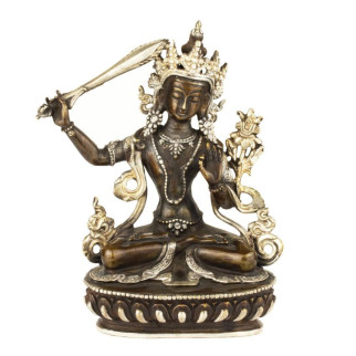 Статуя Манджусірі (тиб. Джампел Янг) Бронза, часткове срібло Ручна робота Kailash 15 см (26778) - Інтернет-магазин спільних покупок ToGether