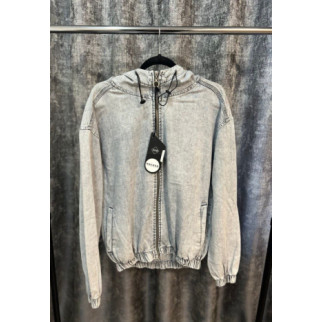 Джинсовая куртка-худи на молнии с капюшоном Hacker Меланж - Інтернет-магазин спільних покупок ToGether