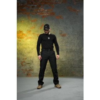 Теплі штани з софтшелу Peak чорні + лонгслів Pulse чорний з тризубом - Інтернет-магазин спільних покупок ToGether