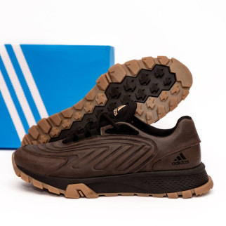 шкіряні кросівки Adidas  коричневі  - Інтернет-магазин спільних покупок ToGether