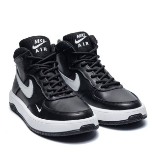  зимові шкіряні ботинки  Nike колір чорний/ білий  - Інтернет-магазин спільних покупок ToGether