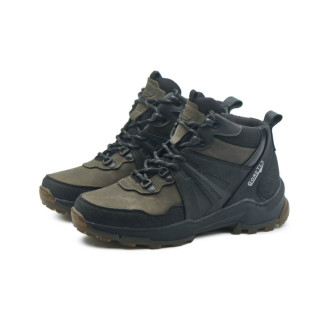Ботинки зимові трекінгові хутро колір олива / чорні  - Інтернет-магазин спільних покупок ToGether