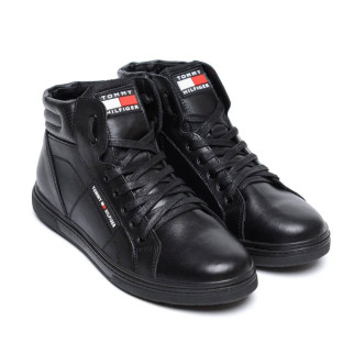 зимові шкіряні ботинки Tommy Hilfiger чорні - Інтернет-магазин спільних покупок ToGether