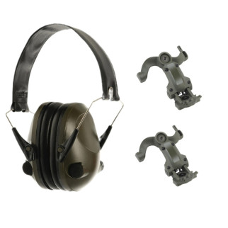 Професійні захисні навушники + кріплення чебурашки олива  - Інтернет-магазин спільних покупок ToGether