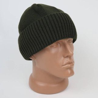 Тепла зимова в'язана шапка підклад із флісу олива  - Інтернет-магазин спільних покупок ToGether