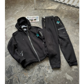 Зимовий спортивний костюм з начосом чорна кофта на змійці+ чорні штани RAPID Grand - Інтернет-магазин спільних покупок ToGether