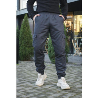 Штани чоловічі карго на флісі Intruder графіт з накладними кишенями - Інтернет-магазин спільних покупок ToGether