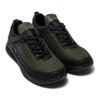 Чоловічі шкіряні кросівки Еcco колір хакі, чорний - Інтернет-магазин спільних покупок ToGether