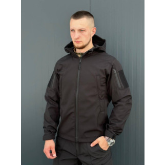 Куртка Софтшел Military чорна 00622 - Інтернет-магазин спільних покупок ToGether