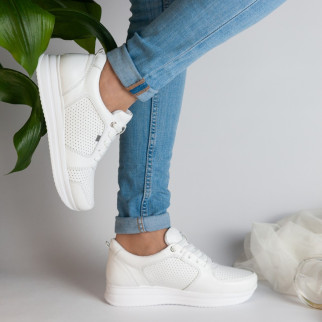 Жіночі кросівки білі на білій підошві - Інтернет-магазин спільних покупок ToGether