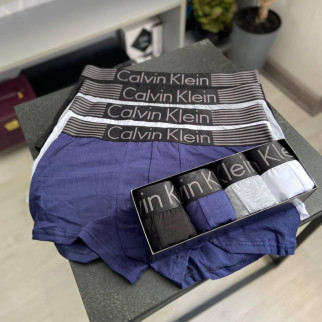 Чоловічий набір трусів 4 шт Calvin Klein колір чорний, сірий, білий, синій - Інтернет-магазин спільних покупок ToGether