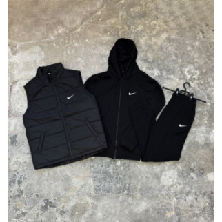 Демісезонний костюм на змійці чорний  + жилетка Nike - Інтернет-магазин спільних покупок ToGether