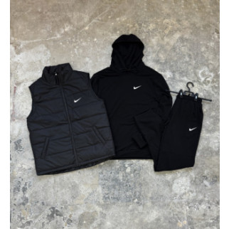 Демісезонний костюм чорний худі/штани  + жилетка Nike - Інтернет-магазин спільних покупок ToGether