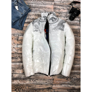 Куртка зимняя белого цвета с узором 7-381 - Інтернет-магазин спільних покупок ToGether