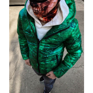 Куртка зеленого цвета демисезонная  7-370 - Інтернет-магазин спільних покупок ToGether