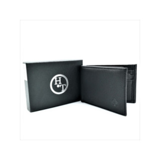 Чоловічий шкіряний гаманець-зажим 11 х 8 х 2,5 см Чорний wtro-168-24A - Інтернет-магазин спільних покупок ToGether