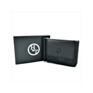 Чоловічий шкіряний гаманець-зажим 11 х 8 х 2 см Чорний wtro-168-27 - Інтернет-магазин спільних покупок ToGether