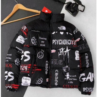 Куртка зимняя в стиле The North Face принт PSYCHO черная - Інтернет-магазин спільних покупок ToGether