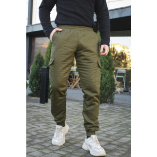 Штани чоловічі карго на флісі Intruder хакі з накладними кишенями - Інтернет-магазин спільних покупок ToGether