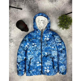 Куртка  с розами голубая 7-445 - Інтернет-магазин спільних покупок ToGether