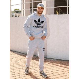 Костюм двонитка Lil hoodie+pants big logo світло-сірий + носки в подарок - Інтернет-магазин спільних покупок ToGether