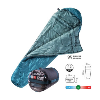 Cпальний мішок Hi-Tec Arez II 230x80 cм Right Zip Deep Teal/Silver Pine (HT-AREZ2-DSR) - Інтернет-магазин спільних покупок ToGether