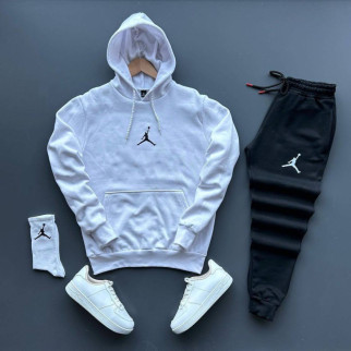 Весняний костюм jordan худі біле + штани чорні - Інтернет-магазин спільних покупок ToGether