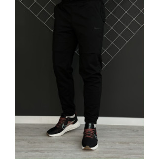Демісезонні штани чорні Nike чорний лого (двонитка) RD103 - Інтернет-магазин спільних покупок ToGether