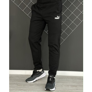 Демісезонні штани чорні Puma білий лого (двонитка) RD110 - Інтернет-магазин спільних покупок ToGether