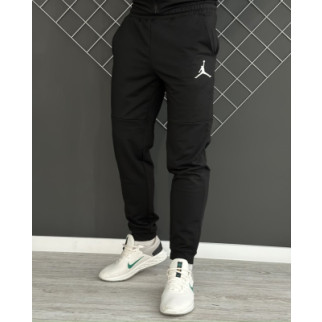Демісезонні штани чорні Jordan білий лого (двонитка) RD134 - Інтернет-магазин спільних покупок ToGether