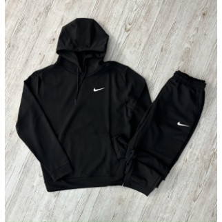 Демісезонний спортивний костюм Nike чорний худі + чорні штани (двонитка) RD096/RD102 - Інтернет-магазин спільних покупок ToGether