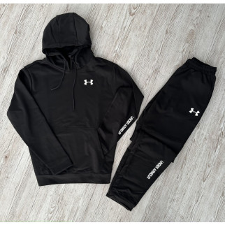 Демісезонний спортивний костюм Under Armour чорний худі + чорні штани (двонитка) RD144/RD150 - Інтернет-магазин спільних покупок ToGether