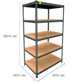 Металевий стелаж MRL-1800 ( 900x600) чорний - Інтернет-магазин спільних покупок ToGether