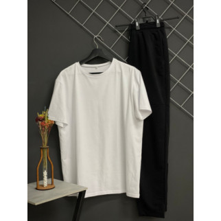 Базові однотонні штани чорні (двонитка) + футболка біла - Інтернет-магазин спільних покупок ToGether