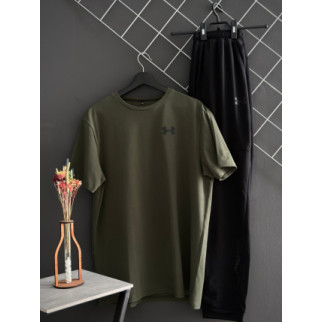 Штани чорні Under Armour (двонитка, чорний лого) + футболка хакі Under Armour - Інтернет-магазин спільних покупок ToGether