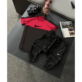 Комплект футболка та штани Nike колір: чорний, червоний  - Інтернет-магазин спільних покупок ToGether