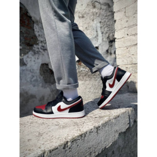 чоловічі кросівки nike air jordan 1 retro low black/burgundy/white - Інтернет-магазин спільних покупок ToGether