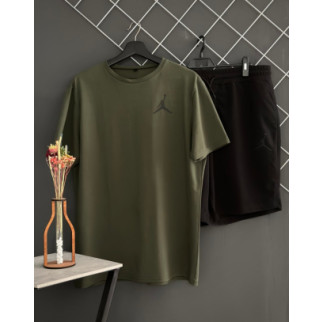 Шорти Jordan чорний лого + футболка Jordan хакі RD185/RD215 - Інтернет-магазин спільних покупок ToGether