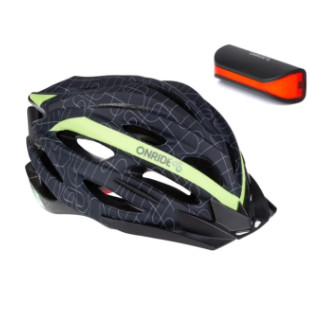 Набір шолом велосипедний Onride Grip L 58-61 Black/Green + мигалка Onride Slit - Інтернет-магазин спільних покупок ToGether
