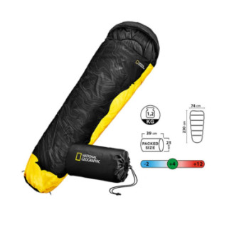 Спальний мішок National Geographic Sleeping Bag 230 x 74 cм black/yellow - Інтернет-магазин спільних покупок ToGether
