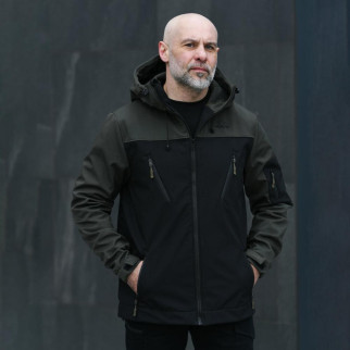 Демісезонна куртка Soft Shell хакі-чорна - Інтернет-магазин спільних покупок ToGether