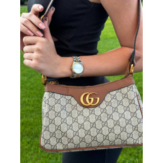Жіноча сумка Gucci Aphrodite Shoulder Bag Brown Leather  - Інтернет-магазин спільних покупок ToGether