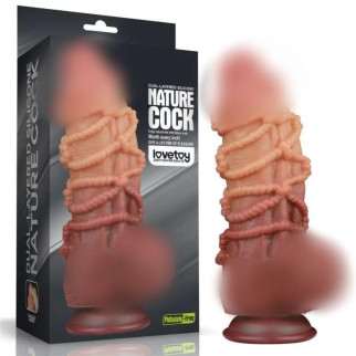 Фалоімітатор рельєфний Dual layered Platinum Silicone Cock with Rope 9.5 18+ - Інтернет-магазин спільних покупок ToGether