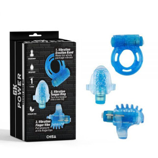 Блакитний набір вібронасадок із 3 предметів Teasers Ring Kit 18+ - Інтернет-магазин спільних покупок ToGether