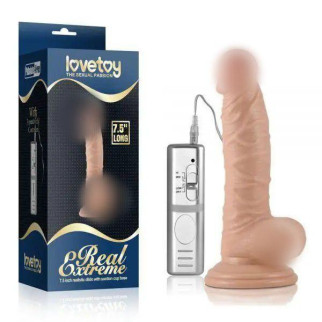 Реалістичний вібратор на присоску з пультом керування Real Extreme Vibrating Dildo 7.5 18+ - Інтернет-магазин спільних покупок ToGether