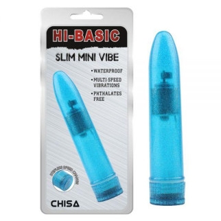 Блакитний пластиковий вібратор Slim Mini Vibe 18+ - Інтернет-магазин спільних покупок ToGether