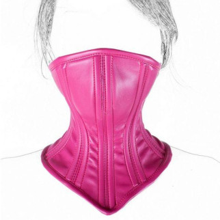 Leather Neck Corset Collar Kinky Restraint Muzzle Mask Lockin Red 18+ - Інтернет-магазин спільних покупок ToGether