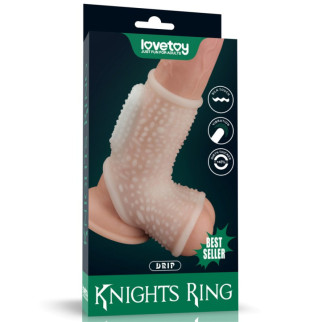 Насадка на пеніс Vibrating Drip Knights Ring with Scrotum Sleeve 18+ - Інтернет-магазин спільних покупок ToGether